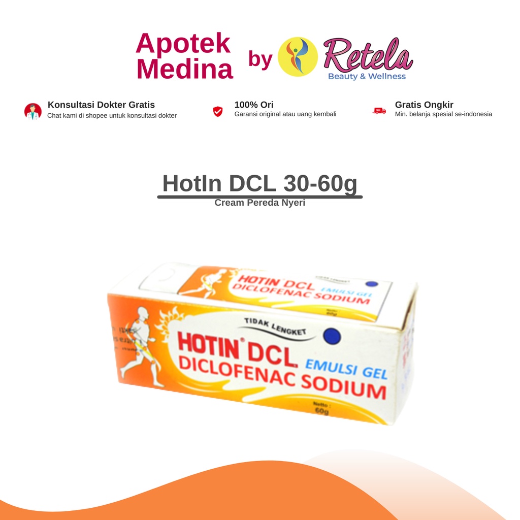 Hot In Dcl 30g, 60g /Cream Pereda Nyeri / Krim Anti Nyeri