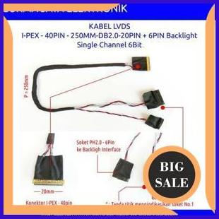parts KABEL LVDS IPEX - I-PEX  - 40 PIN - SINGLE CHANNEL - 6 BIT - 250MM 1974n23