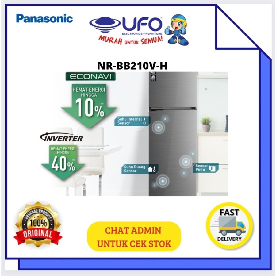 PANASONIC NRBB210 KULKAS 2 PINTU ECONAVI INVERTER 210L