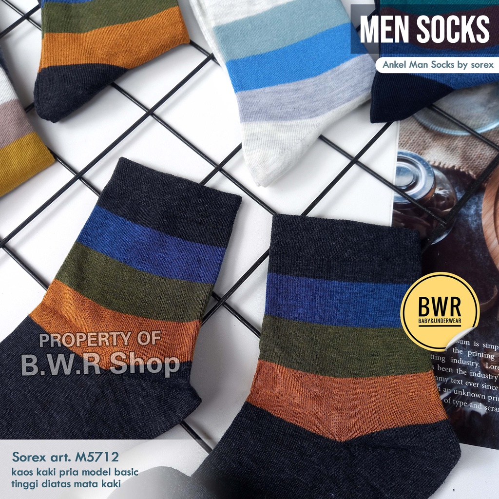 Kaos Kaki Sorex M 5712 Sorex Ankel Socks Man | Kaos Kaki Laki-Laki Dewasa Warna - Bwr