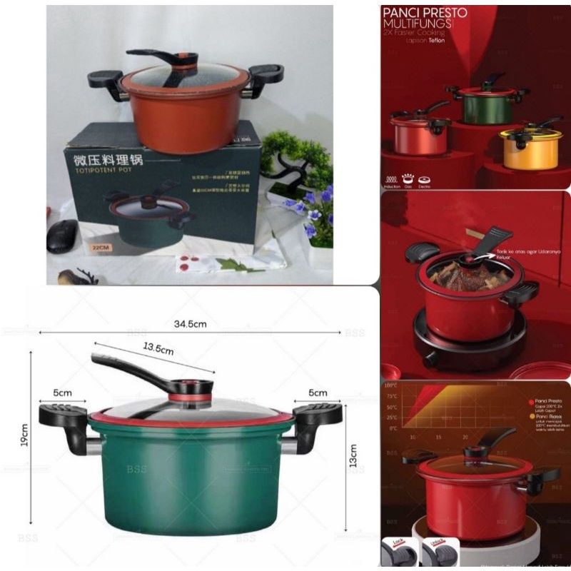 PANCI PRESTO TEXANIA / PRESSURE COOKER POT TOTIPOTENT 3.5 LITER