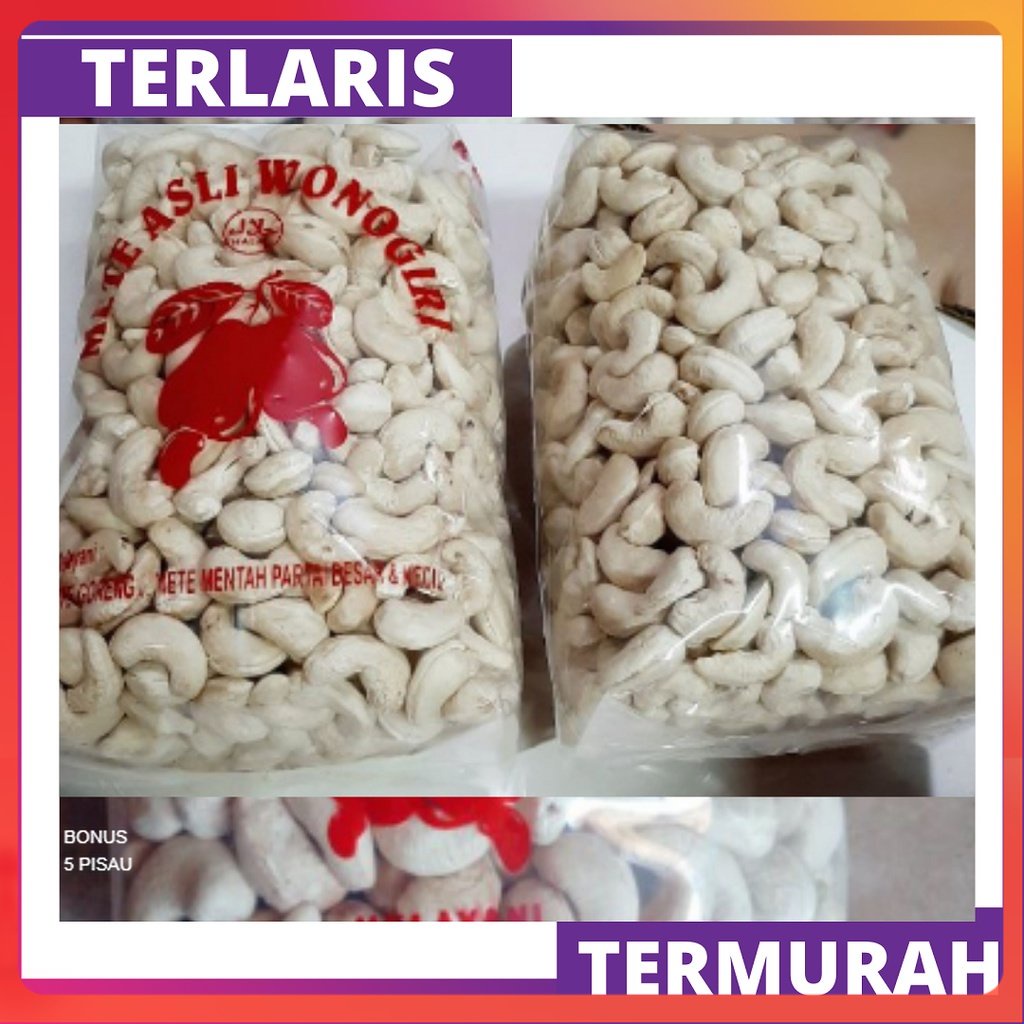 

Kacang Mede / mete mentah netto 1kg ( 1000 gram)