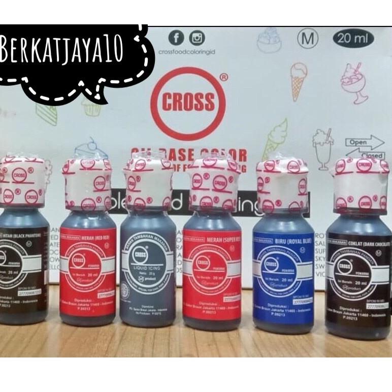 

Terlaris Pewarna Makanan CROSS Food Coloring PREMIUM Oil Based Color 20 Ml 99