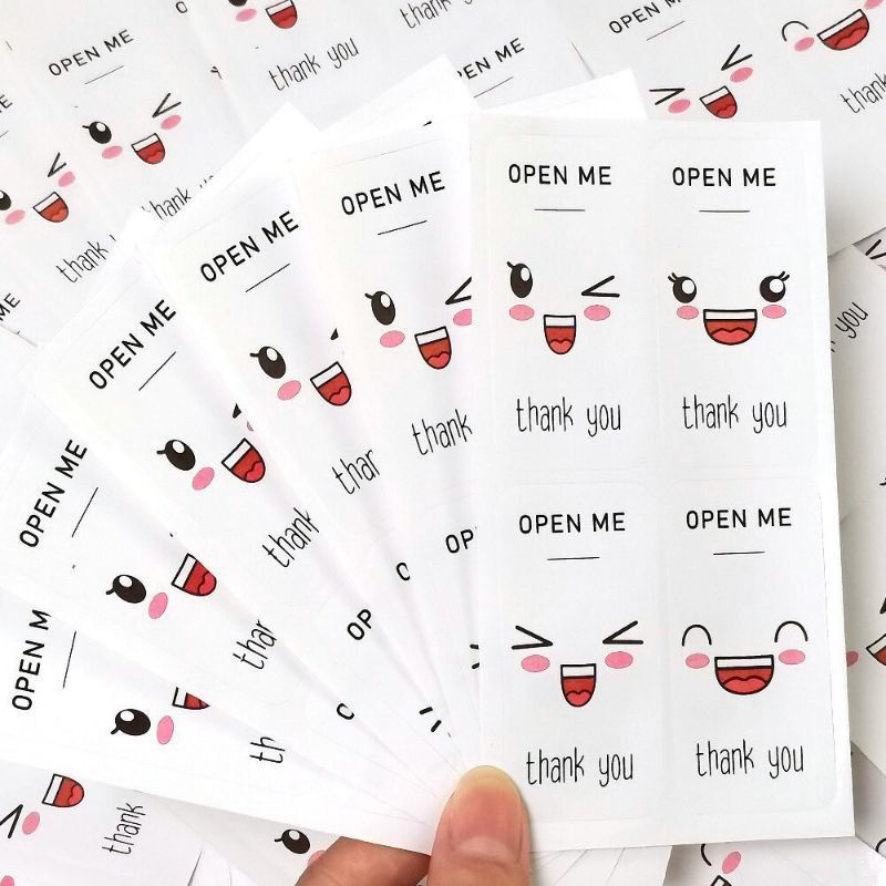 STICKER OPEN ME SMILE EMOTICON THANK YOU (4 PCS) SC-06