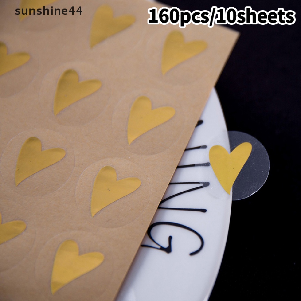 Sunshine 80/160pcs Stiker Hati Valene'S Day 1 &quot;Bulat, Segel Amplop Label Stiker.