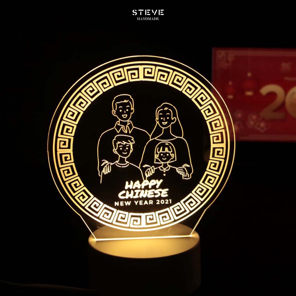 Lampu Tidur Chinese New Year Edition LED Akrilik Free Custom LT2001 Steve Handmade