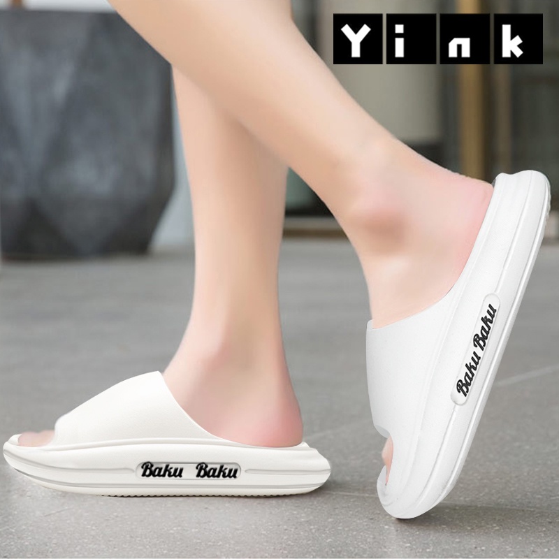 Yink Sandal Pria Dewasa / Sandal Slop Pria Dewasa/ Sandal Couple/ Lucu Sandal Karet Import Sendal Jelly Wanita Terbaru 2022 Sandal Rumah Soft Slipper Murah Anti Slip Elastic Empuk EVA