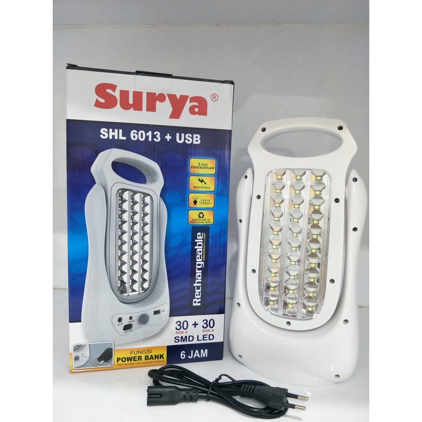 LAMPU EMERGENCY CAS ULANG SURYA SHL 6013 + USB~LAMPU CAMPING