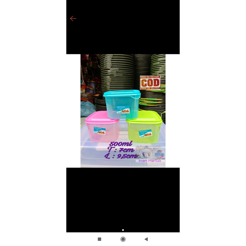 Toples kotak 500 ml/toples kecil sealware/tempat bumbu