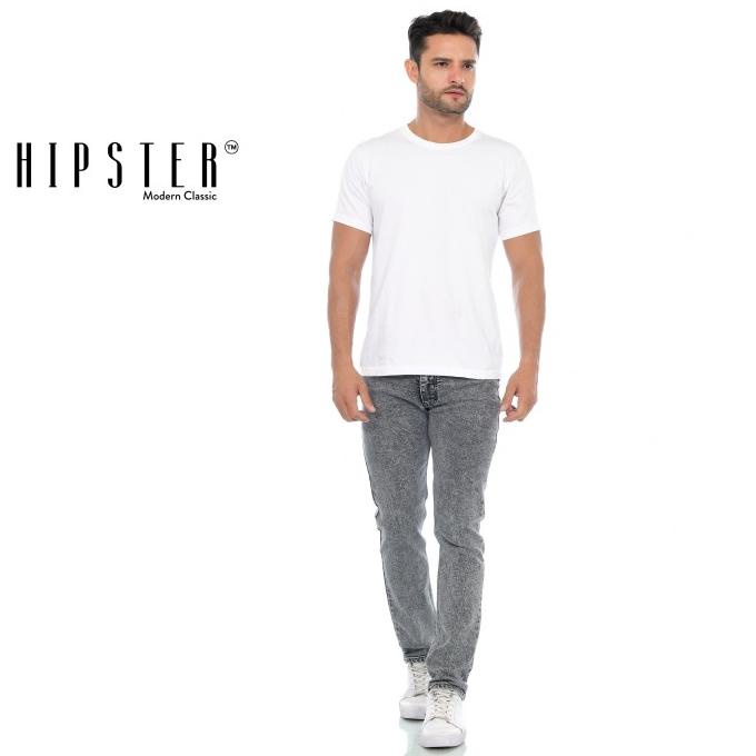 Hipster Celana Panjang Jeans Denim Pria Warna Sandwash Black