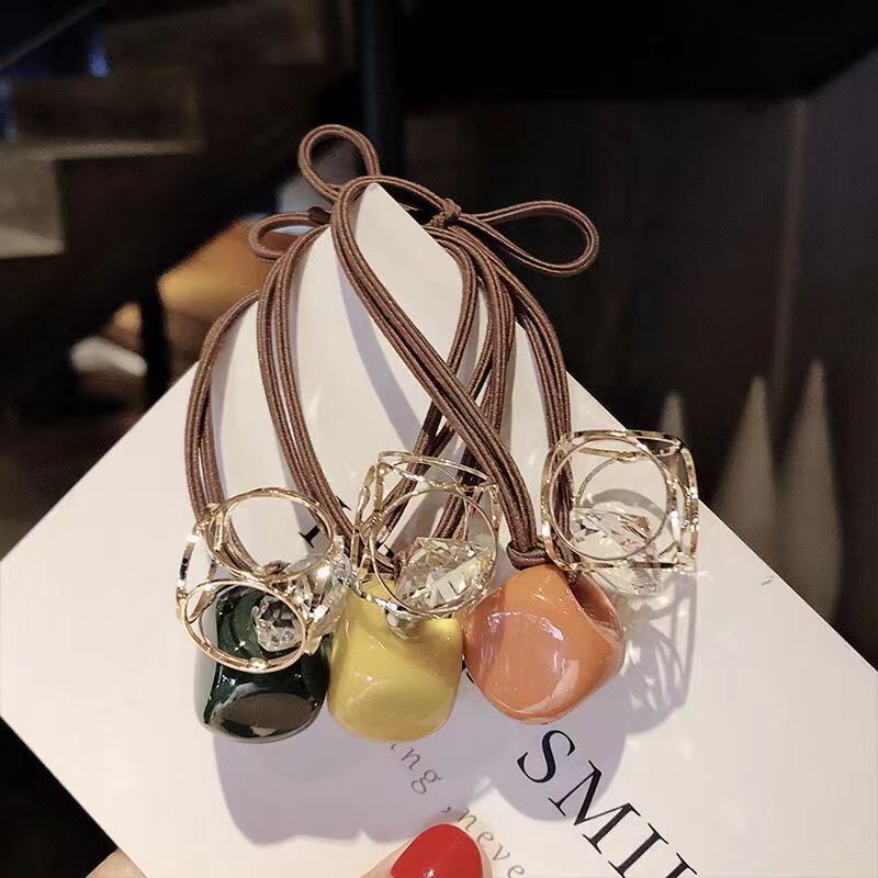 Ikat Rambut Karet Murah Fashion Wanita Akrilik Aksen Mutiara Gaya Korea Lucu Import FD-01