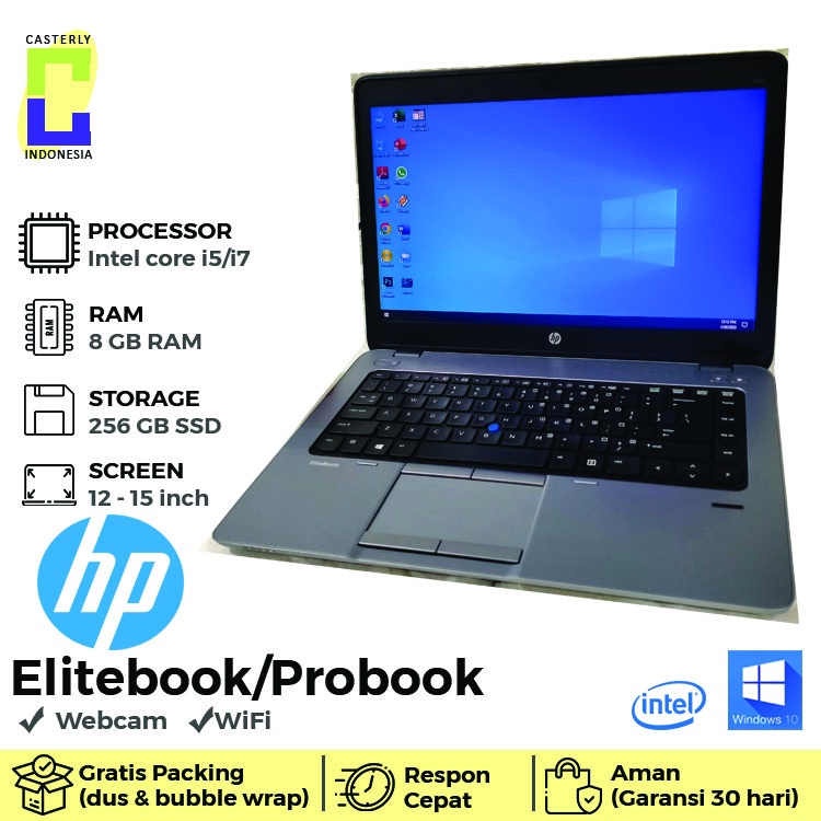 Laptop HP 840 g2 core i5 ram 8 gb ssd 256 gb