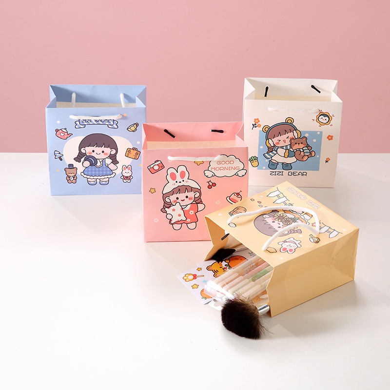 PAPER BAG MOTIF KARTUN JEPANG AESTHETIC/ TAS KADO AESTHETIC/ GOODIE BAG MOTIF KARTUN JEPANG