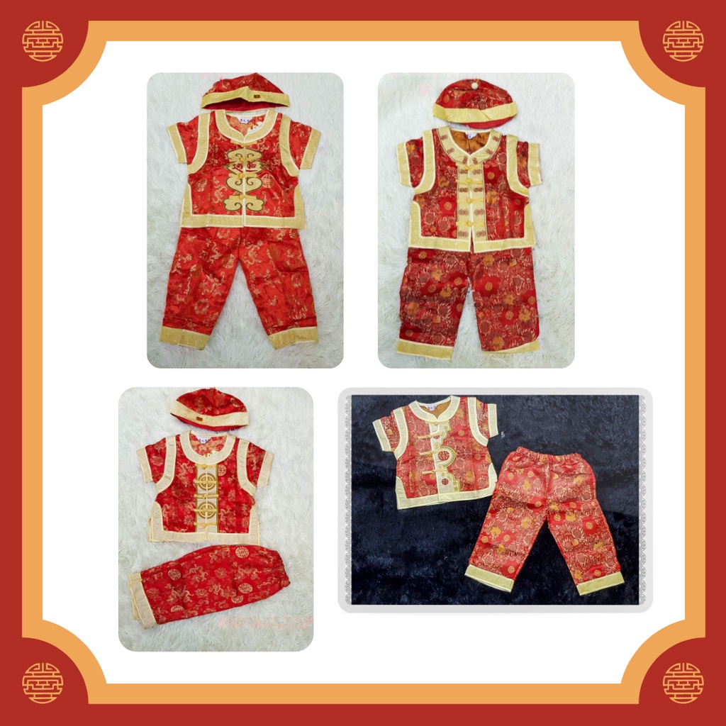 Setelan Baju Imlek Anak / Imlek Anak Laki / Jibao Anak Laki Cheongsam