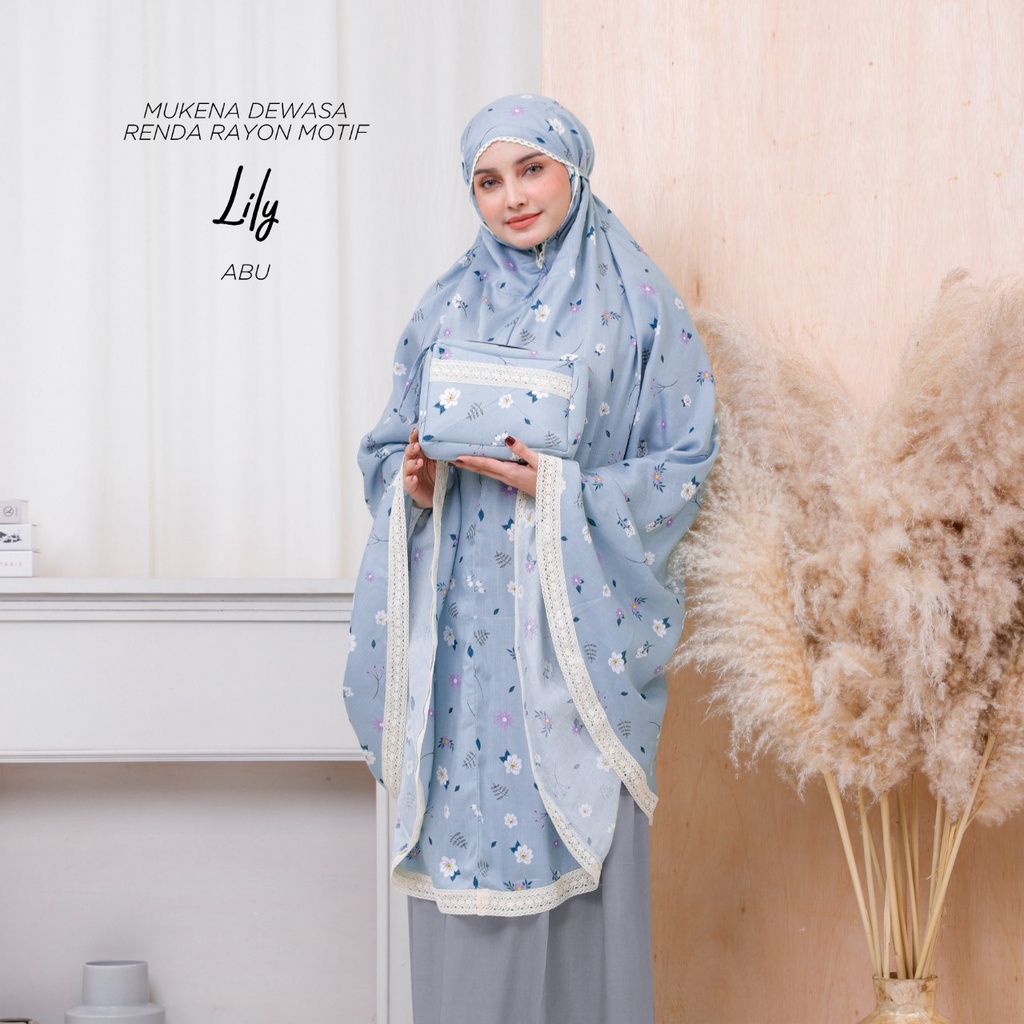 MUKENA BALI TASIK-MUKENA RENDA DEWASA RAYON MOTIF LILY