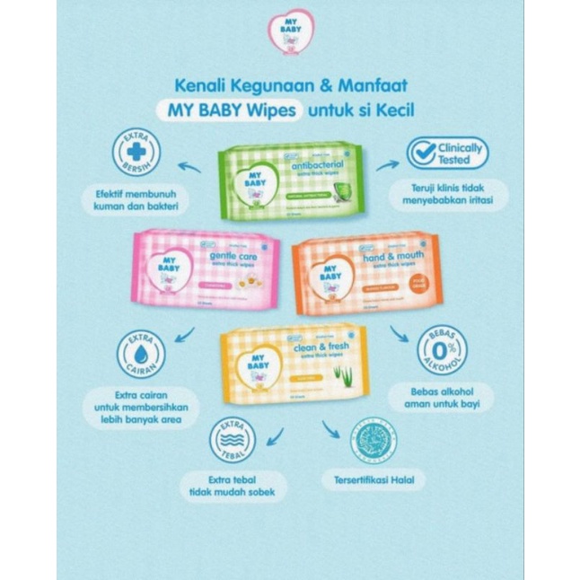 My Baby Tisu Basah 50+50's Buy 1 Get 1 Free - Baby Wipes