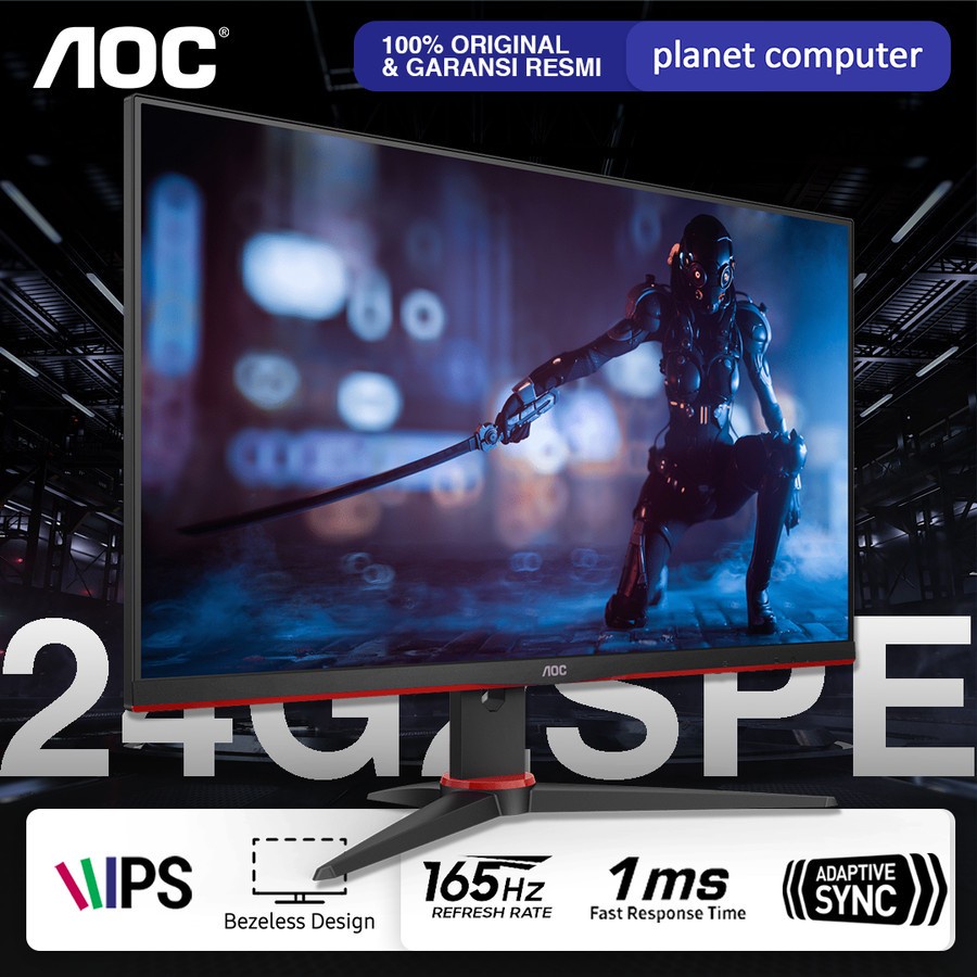 Monitor LED AOC 24G2SPE 24&quot; IPS FHD 165Hz 1MS 300cdm VGA HDMI DP VESA