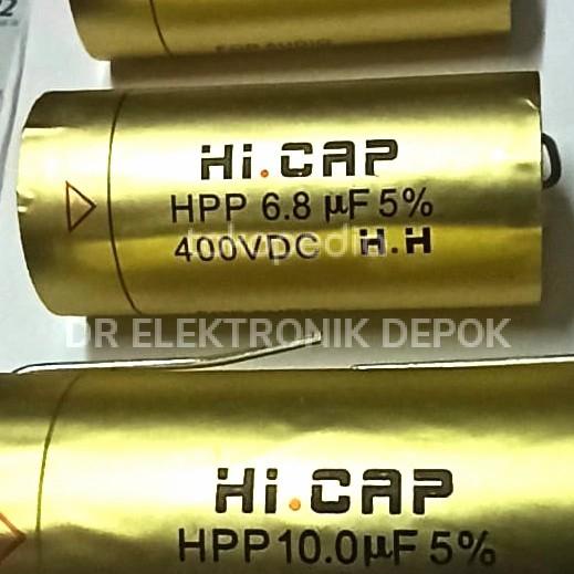 Kapasitor Nonpolar Hi Cap Hicap 6,8Uf 6,8 6,8Uf 6.8 Mikro 400V 400Volt