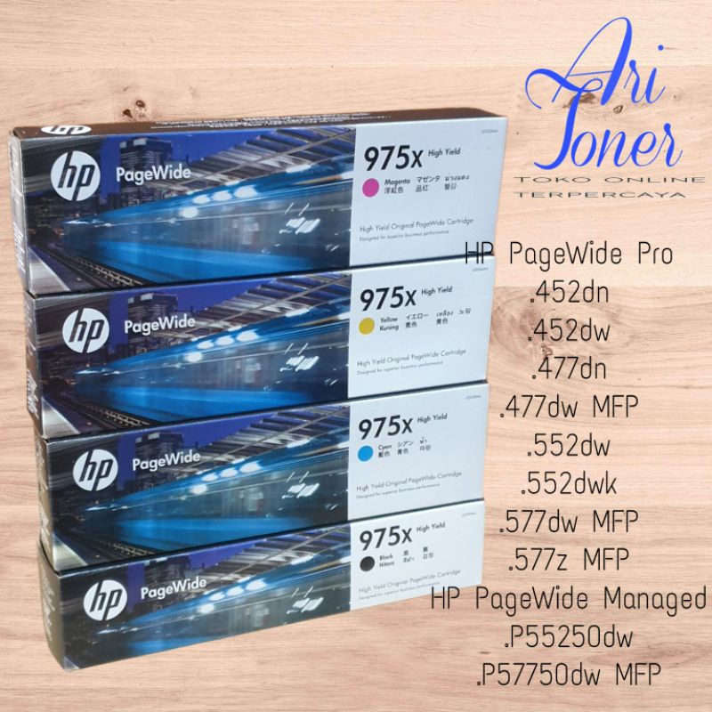 Paketan tinta catridge hp 975x black dan hp 975x colour original