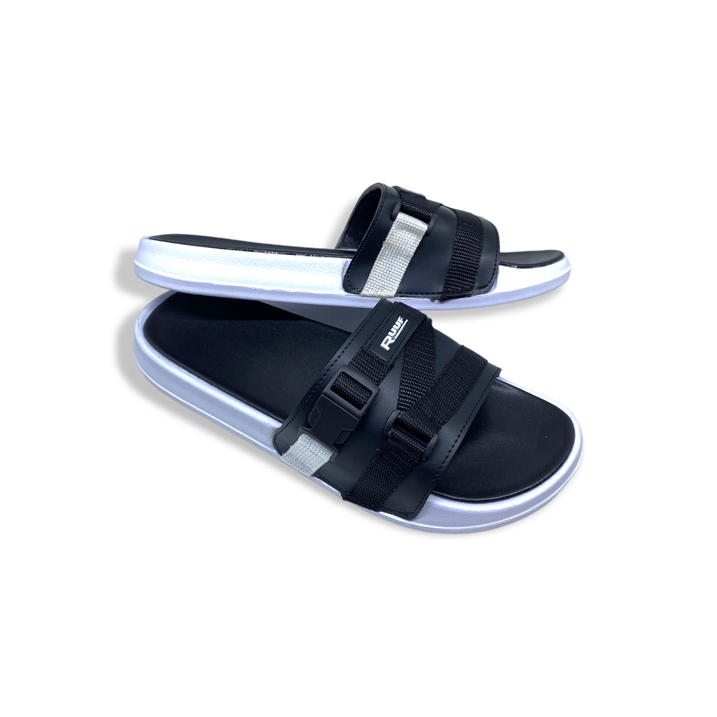 Ruuf - Z07 SS Slide Sandal Pria - Black/White