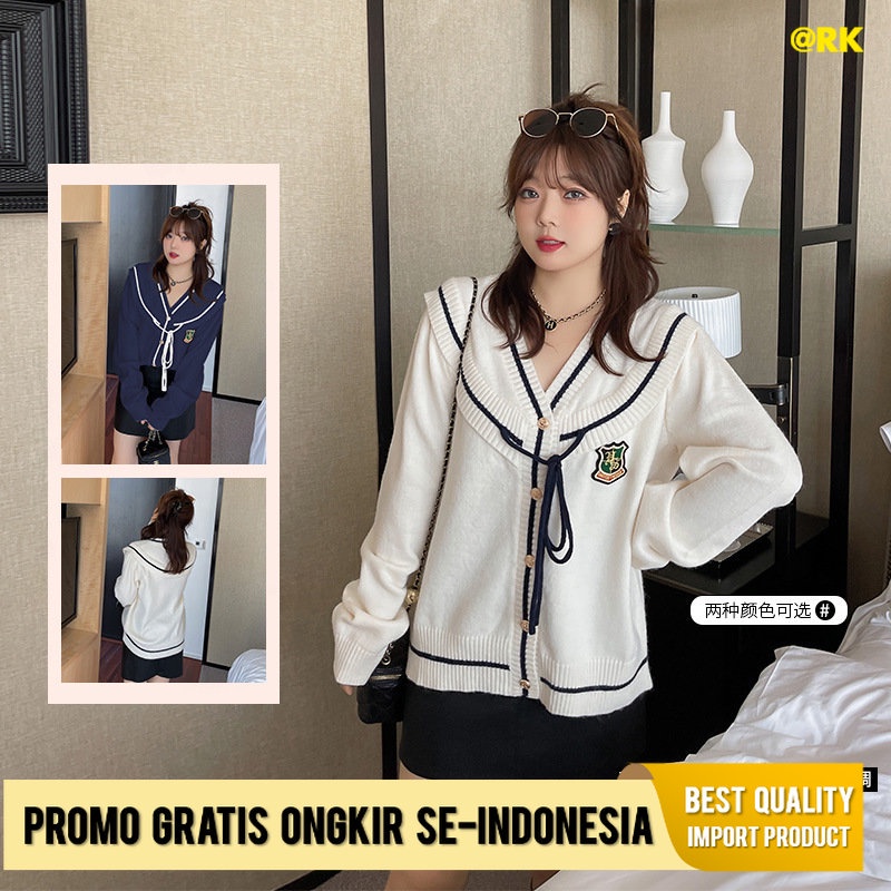 Cardigan Cewek Double Hari 2022 Plus UK  Wanita Jatuh  Montok Gas Mahasiswa Desain Sweater Cargan Ko