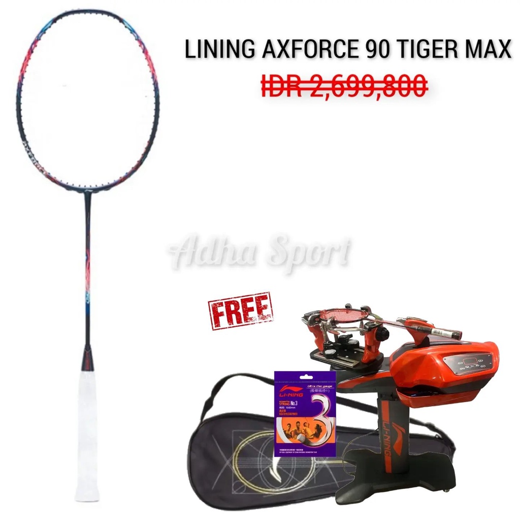Lining Axforce 90 Tiger Max Original Raket Badminton Bulutangkis Adha Sport