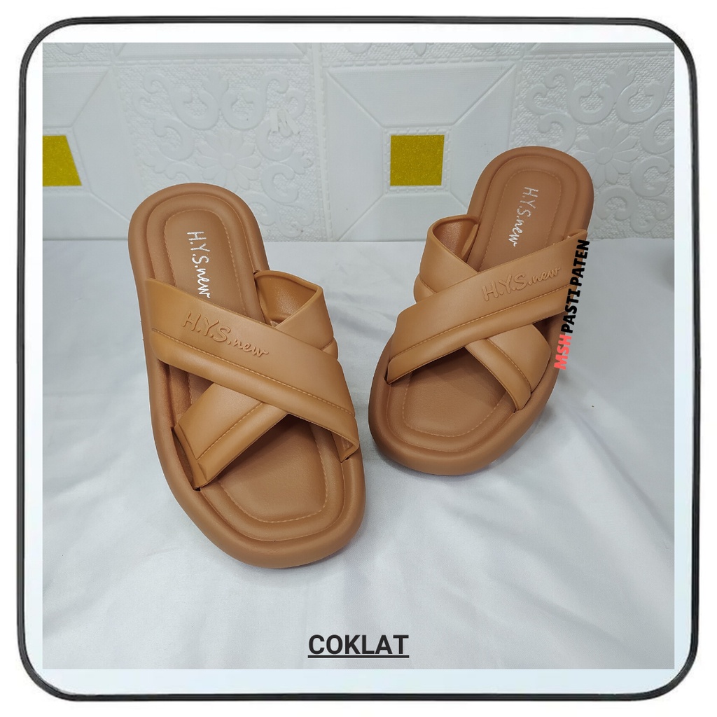 HYS 2308 Sandal Selop TebaL 4 Cm Wanita Sandal Import Jelly