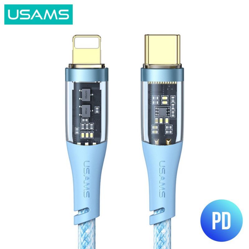 USAMS Icy Series Kabel Data Transparant Type-C to Lightning PD 20W