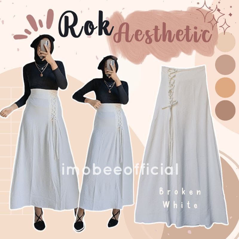 Tari Skirt | Rok Tali Simpul | Rok Korea Aesthetic (tali lepas pasang)