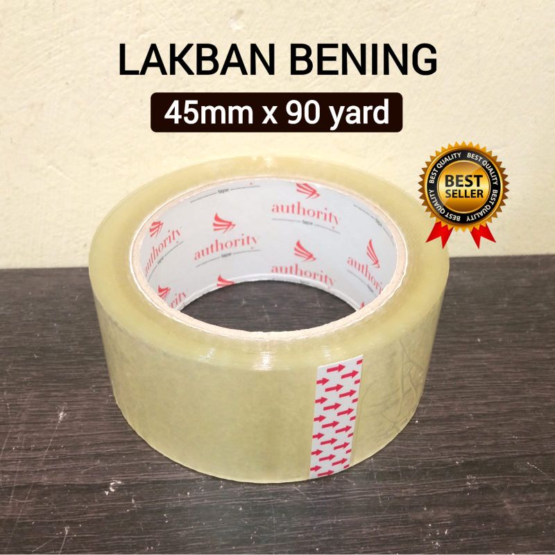 

TERMURAH!! Lakban Bening 45MM × 90yard AUTHORITY - Harga 1PCS