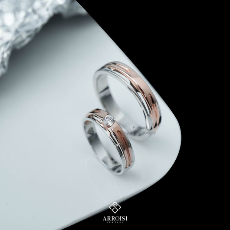 Cincin Kawin Cincin Couple Palladium 10%  Bergaransi - PLD35