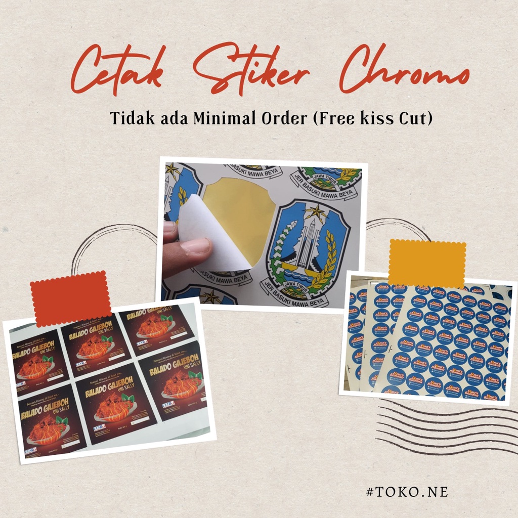 

Cetak MURAH STIKER BUAT LABEL PRODUK USAHA - Plus free kiss cut Stiker Label Chromo A3+ (TANPA MINIM ORDER)