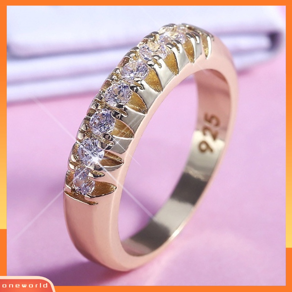 {oneworld} Perhiasan Fashion Wanita Kreatif Jari Dekorasi Alloy Baris Tunggal Geometri Cincin Untuk Pernikahan