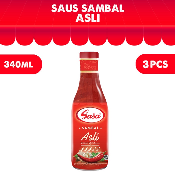 

[BEST SELLER] SASA Saus Sambal Asli 340 ML - 3pcs