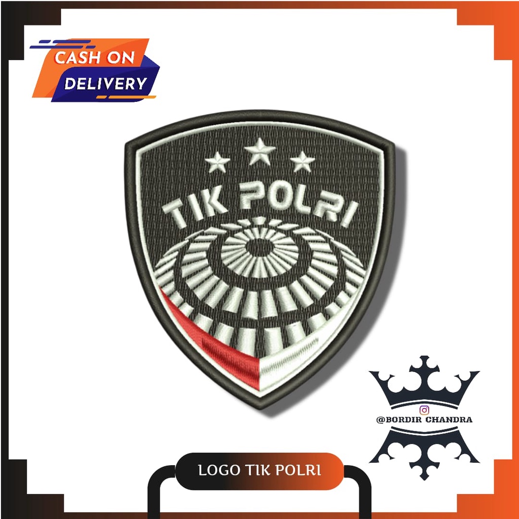 LOGO BORDIR TIK POLRI - DIV TIK - TIMBUL - RATA 3D