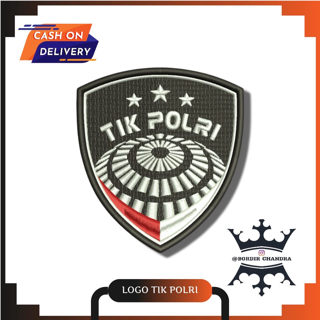 Jual Logo Bordir Tik Polri Div Tik Timbul Rata 3d Shopee Indonesia