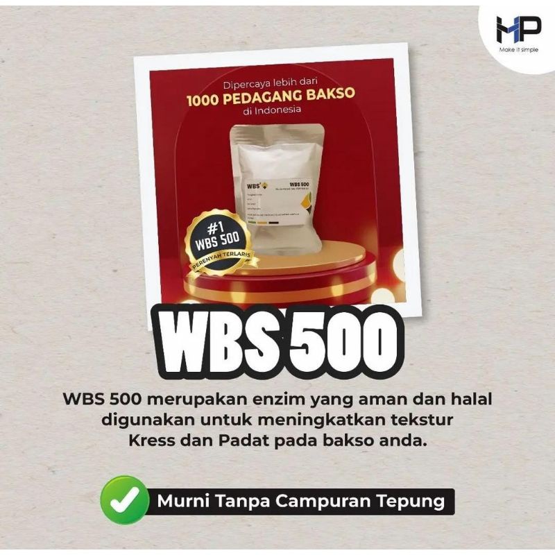 

100 Gram- Enzim Wbs- Perenyah- Untuk Hasil Bakso/ sosis / nugget dan olahan daging lainnya