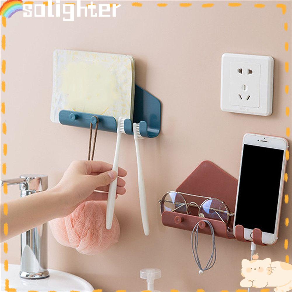 Solighter Phone Charging Home Storage Tempel Dinding Kait Serbaguna Tablet Charging Bracket