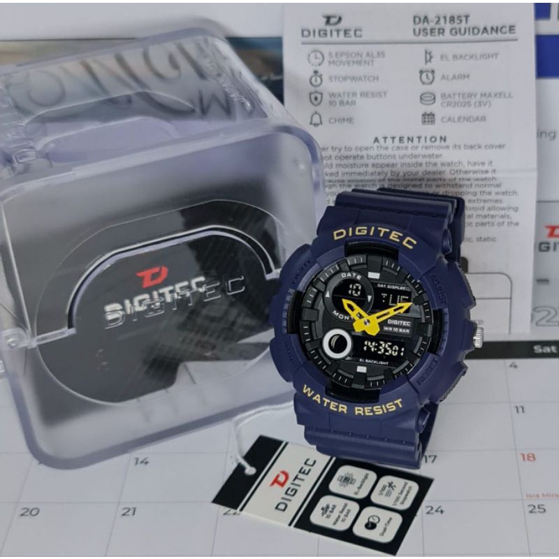 JAM TANGAN PRIA COWOK DIGITEC DA 2185 DIGITEC 2185 ORIGINAL TAHAN AIR TALI RUBBER