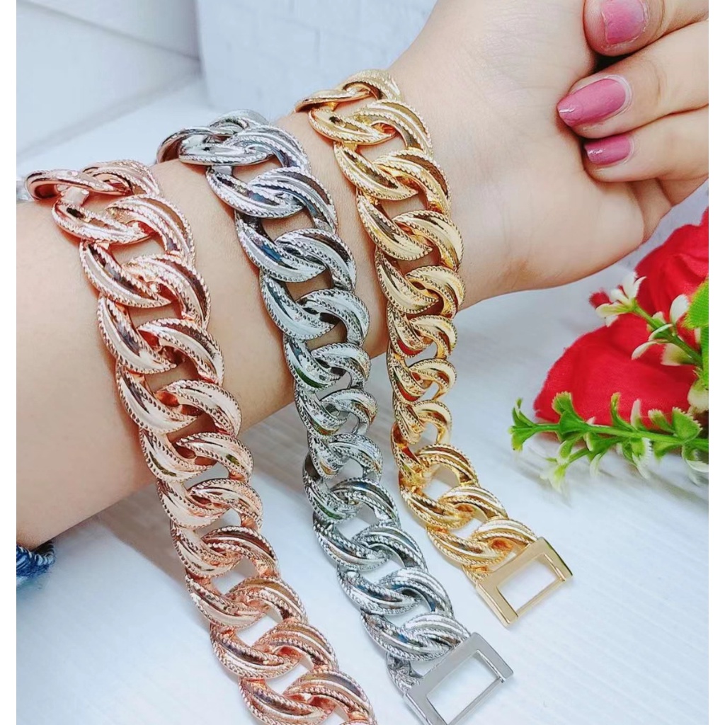 Gelang Xuping Terbaru Lapis Emas Perhiasan Wanita P12 (Lebar 19mm)
