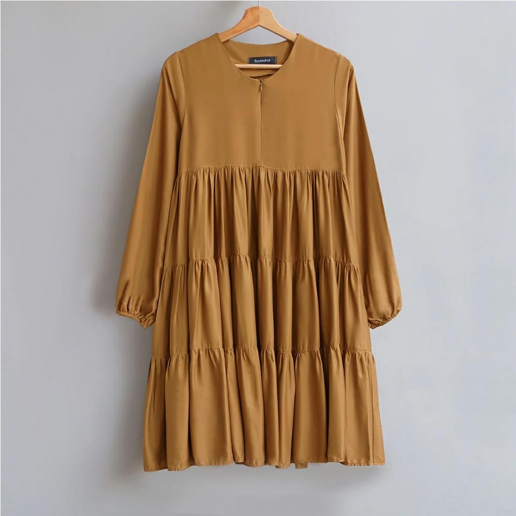 MJS 944 - Tunik Vivian Retsleting Depan Pakaian Atasan Wanita Baju Maxy Dress Kekinian Busui Friendly