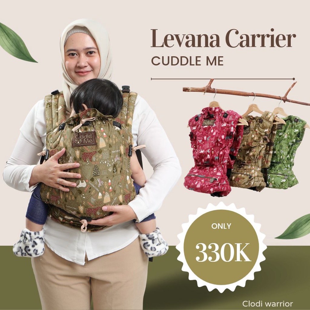 CUDDLE ME  LEVANA CARRIER  Gendongan bayi newborn aman untuk lahiran sesar nyaman stretchy empuk ergonomis support M shape