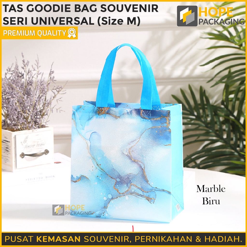 Tas Goodie Bag Souvenir M 23x22x11cm Marble / Kuda poni / goodiebag Serbaguna / Souvenir / Ultah bag / Ulang tahun motif Marble