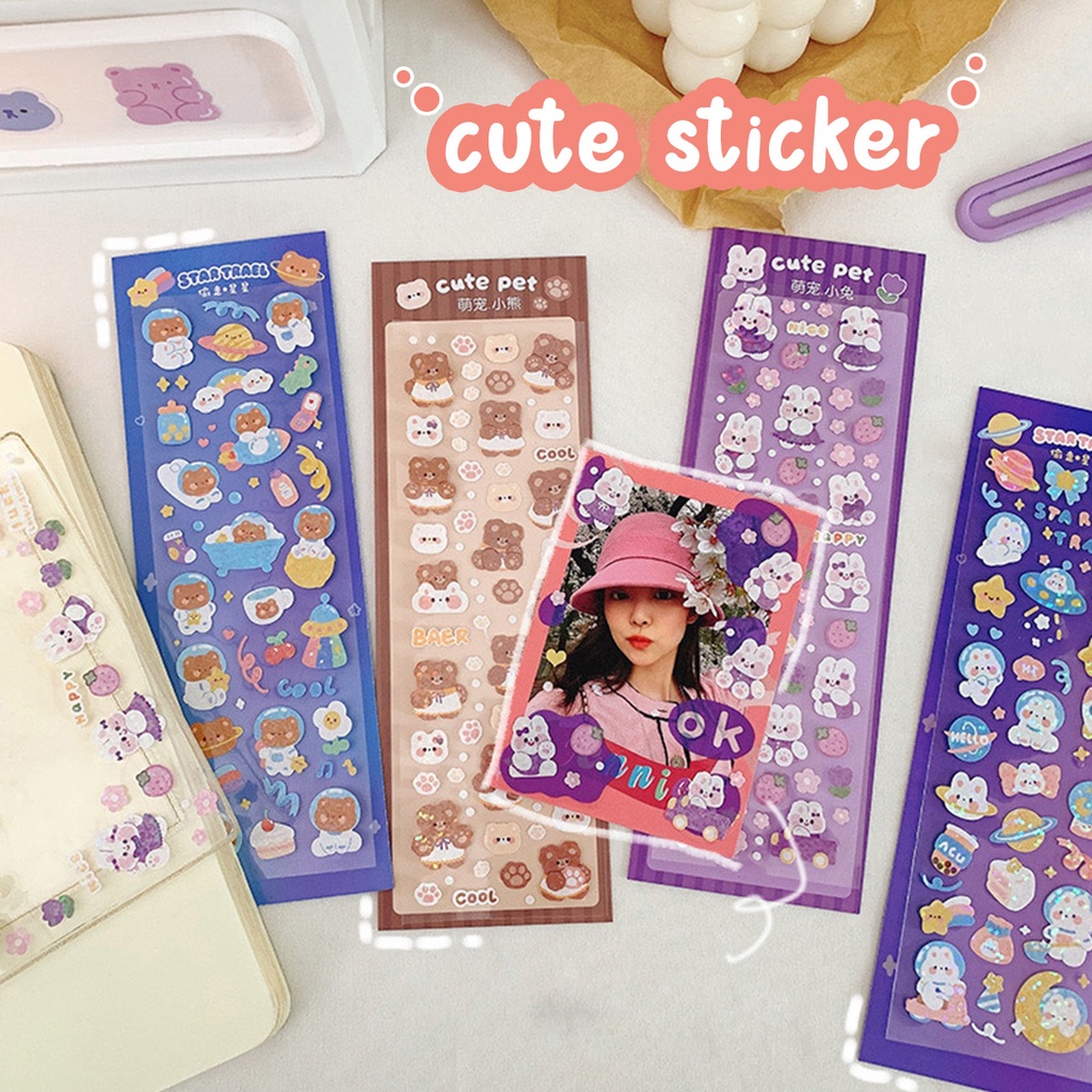 Sticker Aesthetic Lucu Motif Kartun Anti Air Dekorasi DIY Diary Handbook Tumblr MX-5010