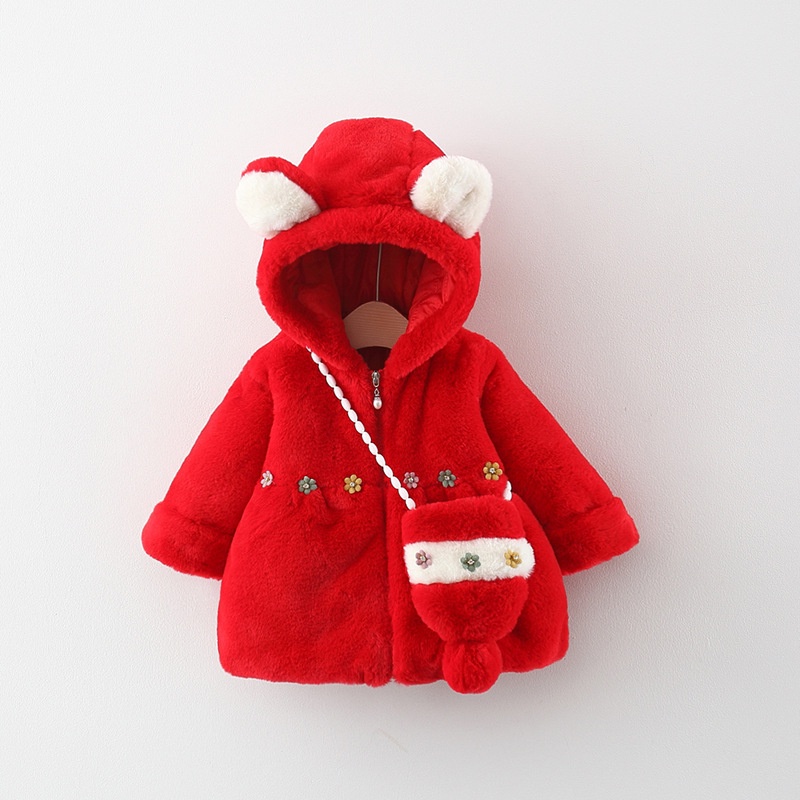 Jaket Bayi Bulu Tebal/ Jaket Anak Perempuan/ Hoodie Anak IMPORT/ Jaket Anak Bayi JK25