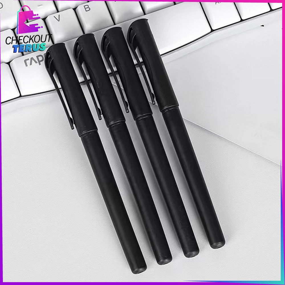 CT A45 Pulpen Hitam 0.7mm Motif Polos Tinta Hitam Alat Tulis Kantor Perlengkapan Sekolah Pens Black Simple Import