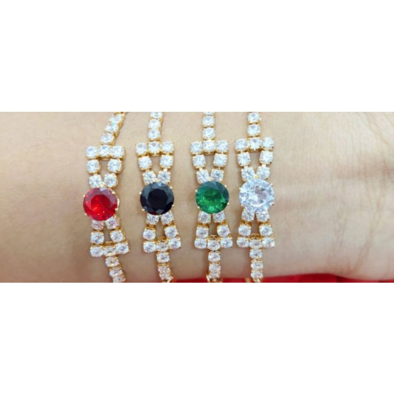 RJ125. Gelang tangan serut xuping dewasa lapis emas dgn mata zircon