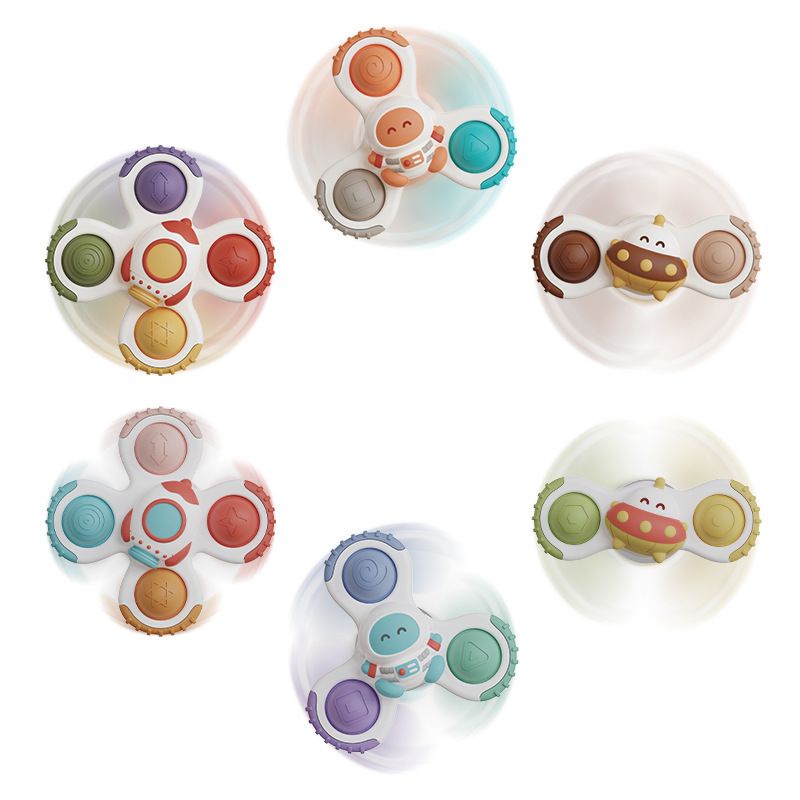 Mainan Edukasi Sensori Motorik Spinning Sensory Fine Motor Skill Suction Cup Tummy Time Gasing Spinner Gyro Rattle Gigitan Simple Dimple Pop It Teether Sensory Fidget Bath Travel MPASI Toys Baby Toodler Dekorasi Ruangan Kamar Mandi Bayi Anak Montessori
