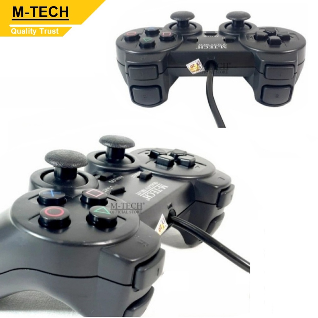 Gamepad Double Getar Black Joystick Stik for Computer PC Laptop M-Tech