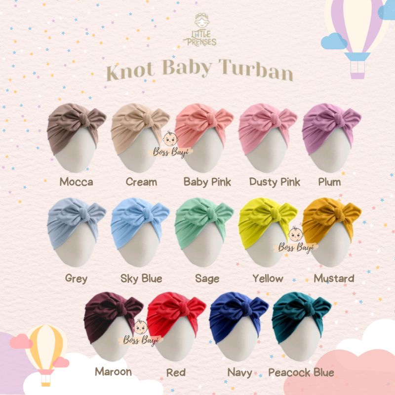 LITTLE PRENSES - Knot Baby Turban / Turban Bayi Anak Perempuan